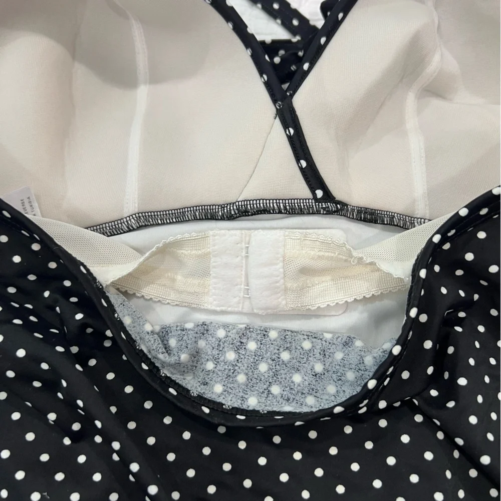 Freya Polka Dot Soft Cup Ruffled Halter One Piece Swimsuit Sz 36DD - Picture 3 of 5